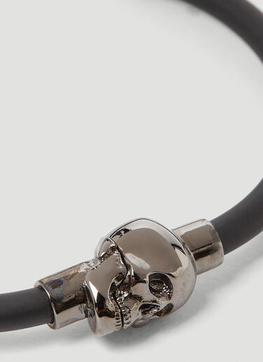 Alexander McQueen Rubber Cord Skull Bracelet Black amq0150042