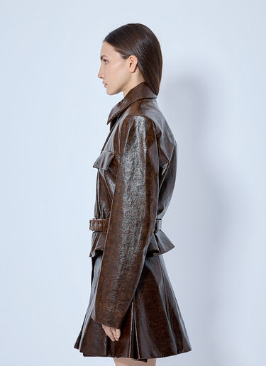 LN-CC® - Sportmax: Structured Coated Jacket - Brown Sportmax Structured Coated Jacket Brown spx0265017
