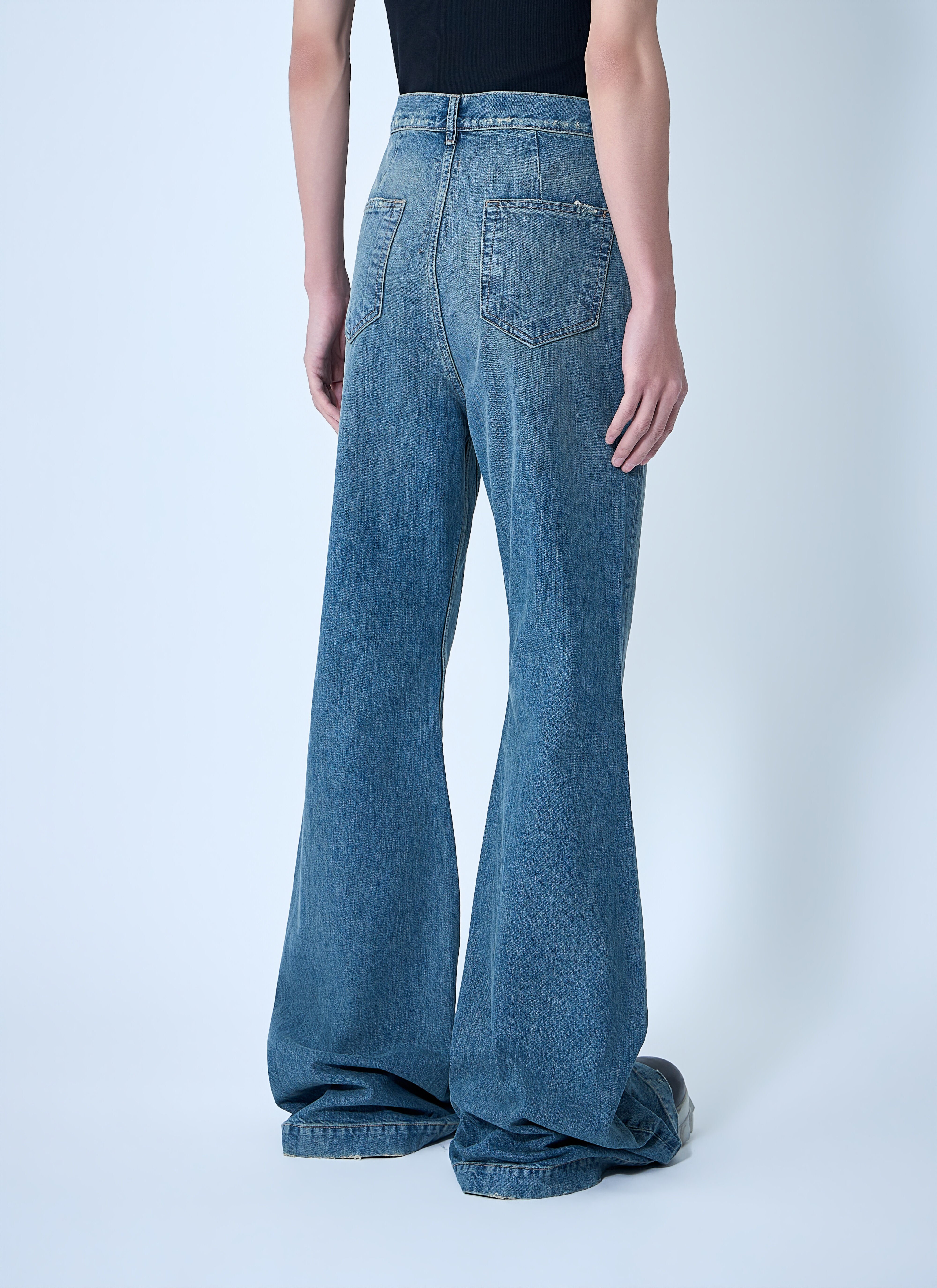 Rick Owens DRKSHDW Men's' Denim Bolan Bootcut Pants in Blue | LN-CC®