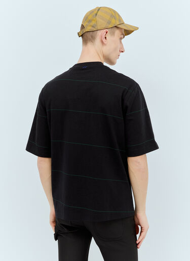 Burberry ストライプコットンTシャツ ブラック bur0155038