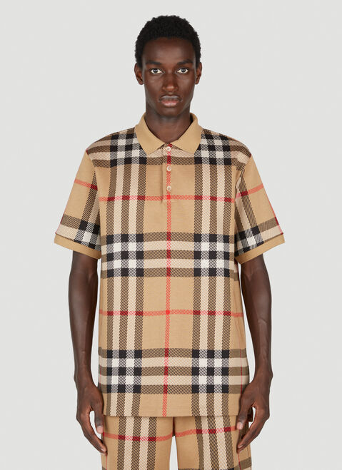 Gucci Check Jacquard Polo Shirt Red guc0155012
