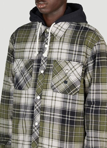 Check Motif Hooded Jacket Acne Studios Check Motif Hooded Jacket Dark Green acn0153061
