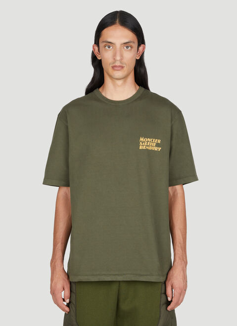 Moncler Logo Print T-Shirt Khaki mon0154036