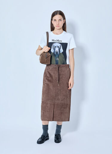 LN-CC® - Max Mara: Suede Midi Skirt - Brown Max Mara Suede Midi Skirt Brown max0265210
