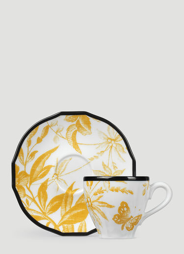 Gucci Set of Two Herbarium Cup With Saucer Yellow wps0670153