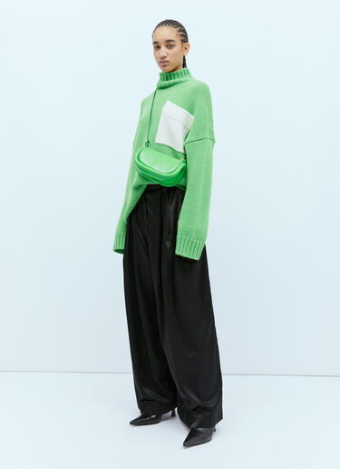 ワイドレッグサテンパンツ JW Anderson ワイドレッグサテンパンツ ブラック jwa0254001