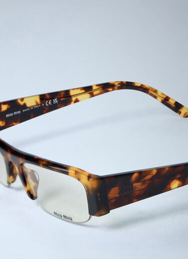 Miu Miu Rectangular Acetate Eyewear Frames Brown lmu0262006