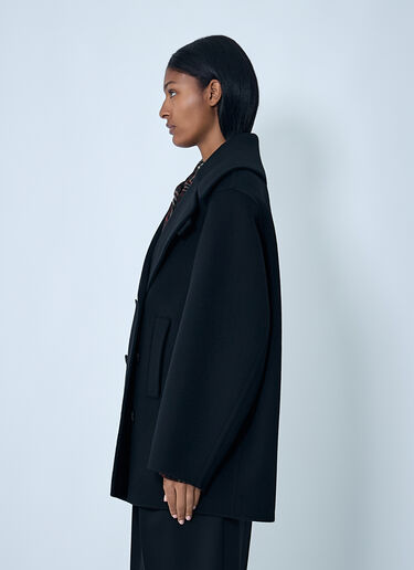 Saint Laurent Tailored Wool Coat Black sla0261036