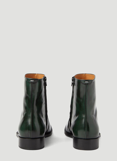 Maison Margiela Waxed Leather Ankle Boots Green mla0145021