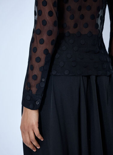 Dries Van Noten Polka-Dot Cotton-Blend Tulle Shirt Black dvn0264022