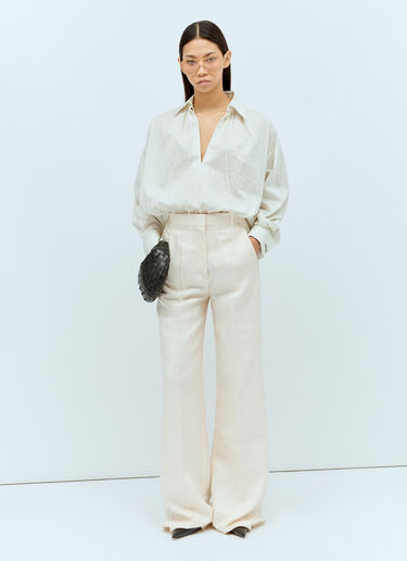 Max Mara 면 & 실크 셔츠  화이트 max0256024