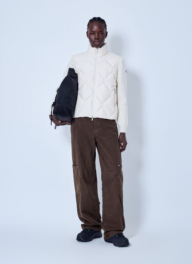 LN-CC® - Moncler: Wool & Cashmere Padded Zip-Up Cardigan - White Moncler Wool & Cashmere Padded Zip-Up Cardigan White mon0266005