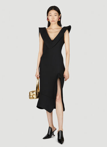 Bottega Veneta Structured Midi Dress Black bov0254003
