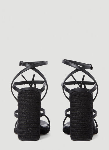 Saint Laurent Cassandra Espadrille Wedges Black sla0250079