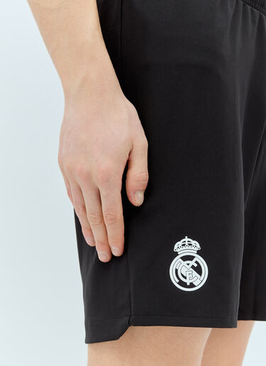 Y-3 x Real Madrid 로고 프린트 조절끈 쇼츠 블랙 rma0156005