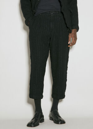 Comme des Garçons Homme Plus Lame Pinstripe Pants Black hpl0156011