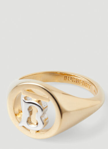 Burberry Logo Cut Out Signet Ring Gold bur0250008