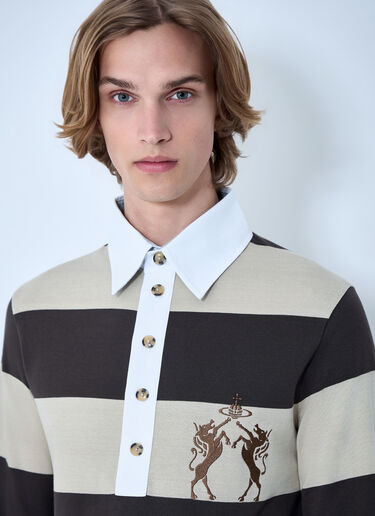 Vivienne Westwood Archive Rugby Cotton Polo Shirt Brown vvw0164014