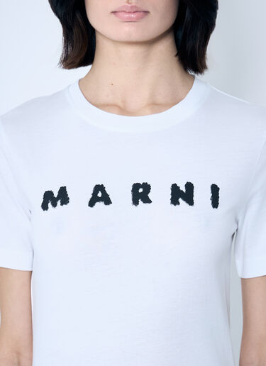 Marni Logo Motif T-Shirt White mni0259011