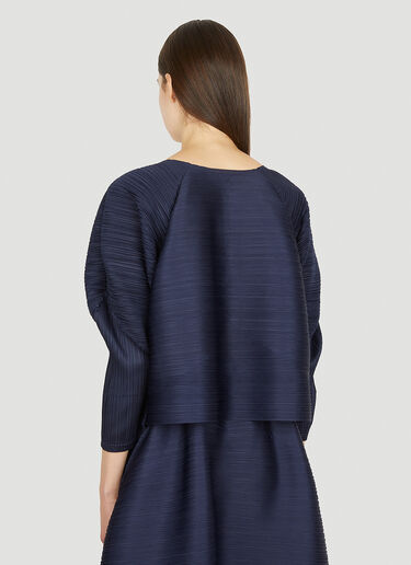 Pleats Please Issey Miyake 허그 구조적인 탑 블루 plp0251024