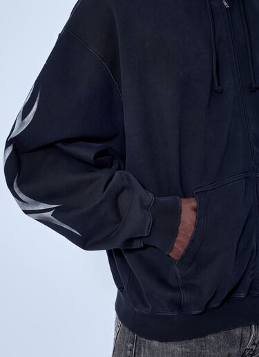 LN-CC® - VETEMENTS: Graffiti Tribal Zip-Up Hoodie - Black VETEMENTS Graffiti Tribal Zip-Up Hoodie Black vet0166011