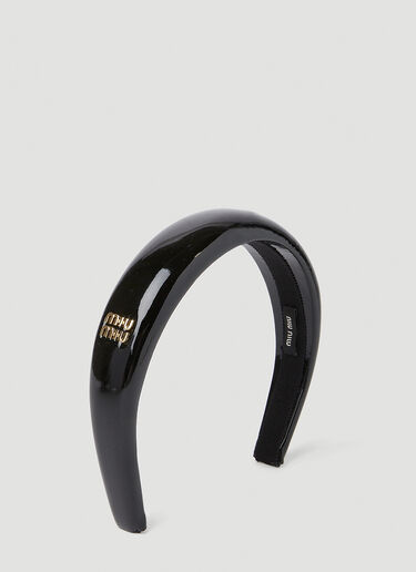 Logo Plaque Headband Miu Miu Logo Plaque Headband Black miu0252059