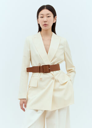 Max Mara Stretch Leather Belt Black max0258048