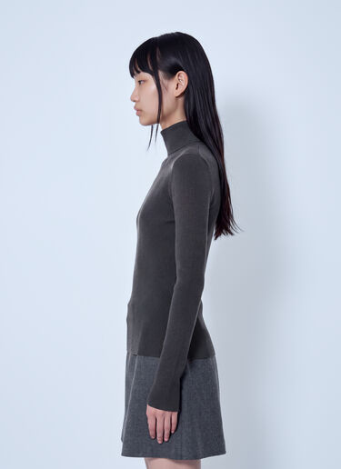 LN-CC® - Max Mara: Ribbed Turtleneck Sweater - Grey Max Mara Ribbed Turtleneck Sweater Grey max0266225