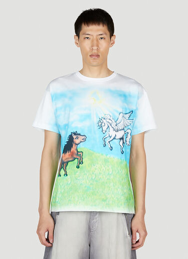 Sky High Farm Workwear Ally Bo Print T-Shirt White skh0352016