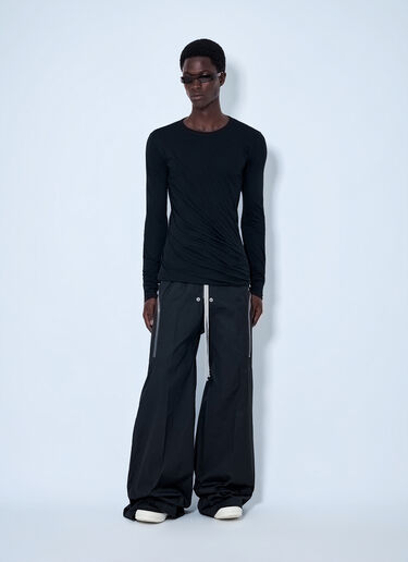 LN-CC® - Rick Owens: Long Sleeve Crewneck Top - Black Rick Owens Long Sleeve Crewneck Top Black ric0165073