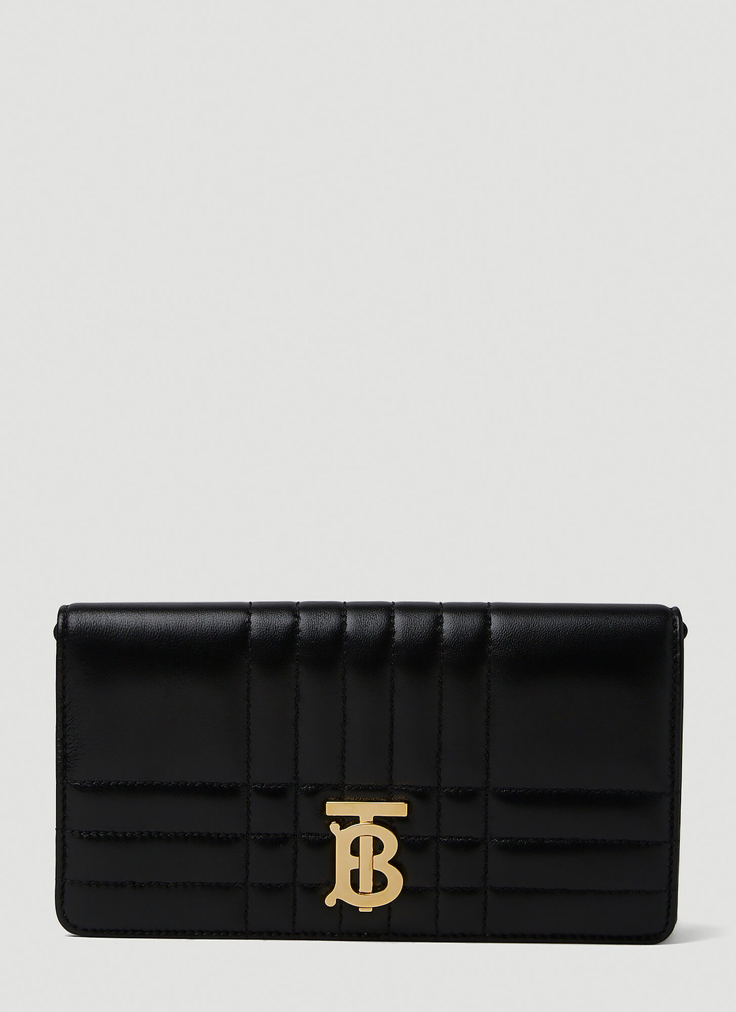 Burberry Leather Lola Chain Wallet In Black / Light Gold