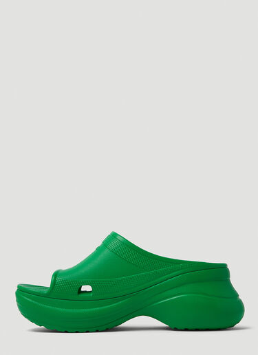 Balenciaga x Crocs Platform Pool Slides Green bal0148016
