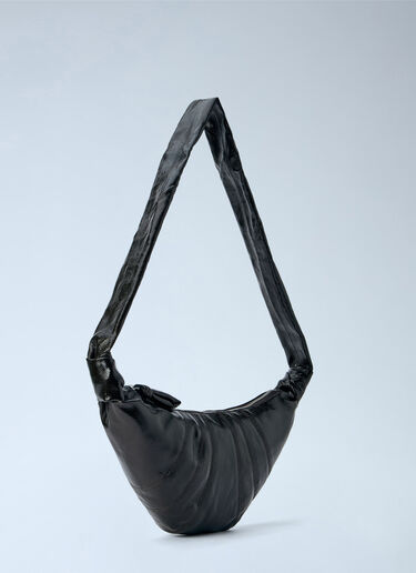 LN-CC® - Lemaire: Small Croissant Bag in Coated Cotton - Dark Brown Lemaire Small Croissant Bag in Coated Cotton Dark Brown lem0266031