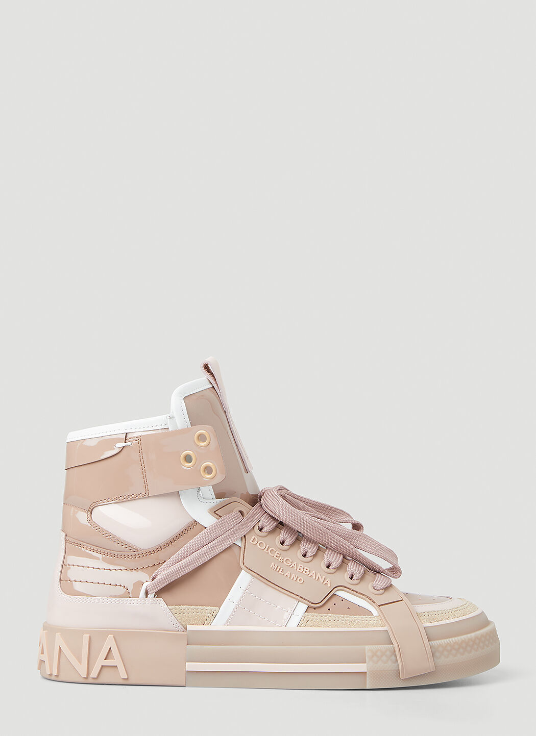 Dolce Gabbana High Top Sneakers in Pink LN CC