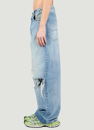 Balenciaga Destroyed Baggy Jeans Blue bal0353002