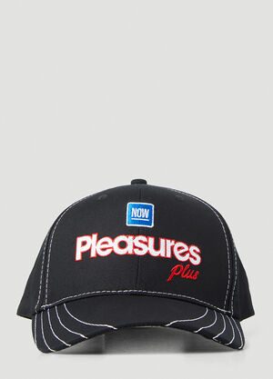 Pleasures Logo Motif Baseball Cap Black pls0146035