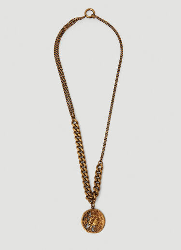 Acne Studios Coin Charm Pendant Necklace Gold acn0250088