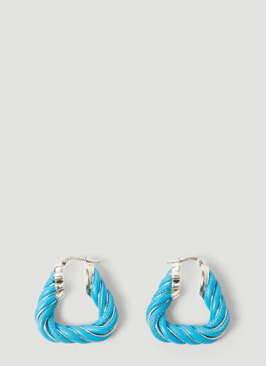 Bottega Veneta Twist Triangle Hoop Earrings Blue bov0251125