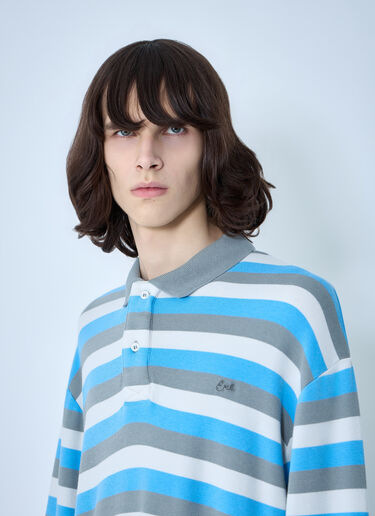 ERL Striped Polo Shirt Blue erl0164005