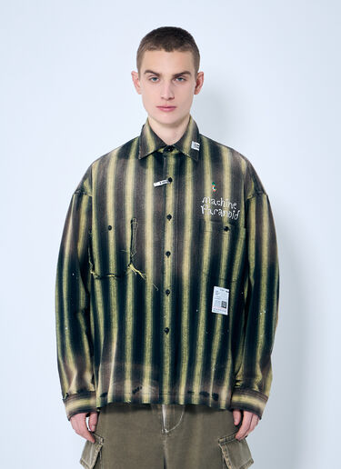 Maison Mihara Yasuhiro Vintage-Like Striped Shirt Green mmy0158003