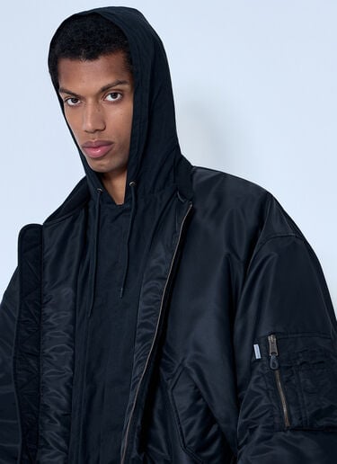 Balenciaga Hooded Bomber Jacket Black bal0164002