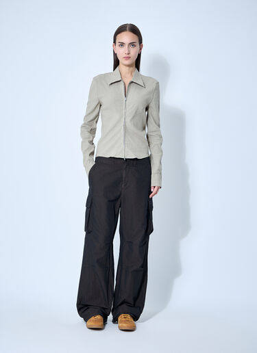 Our Legacy Slim Zip-Up Shirt Beige our0260014
