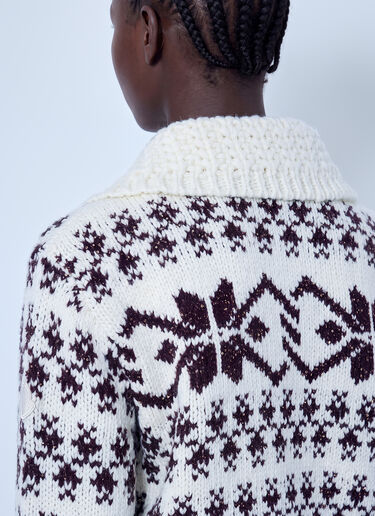 LN-CC® - Moncler: Fair Isle Zip Cardigan - Light Beige Moncler Fair Isle Zip Cardigan Light Beige mon0266047