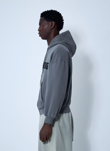 Balenciaga Zip-Up Human Being Hooded Sweatshirt Grey bal0360001