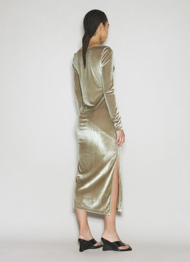 Helmut Lang Draped Velvet Dress Green hlm0254005