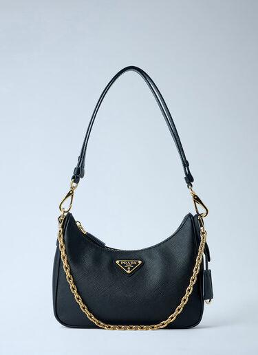 Prada Re-Edition Saffiano Leather Bag Black pra0263015