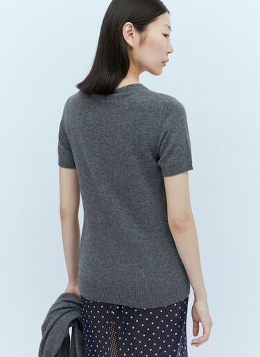 Logo Embroidery Cashmere Knit Sweater Miu Miu Logo Embroidery Cashmere Knit Sweater Grey miu0254005