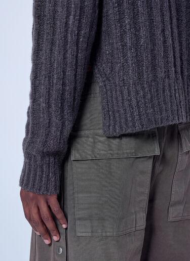 LN-CC® - Rick Owens: Turtle Neck Knit Jumper - Grey Rick Owens Turtle Neck Knit Jumper Grey ric0166001