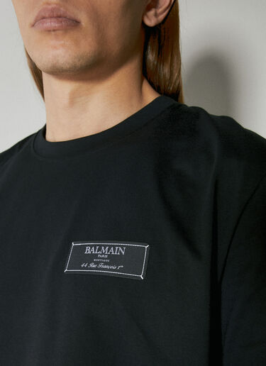 ロゴパッチTシャツ Balmain ロゴパッチTシャツ ブラック bln0154001