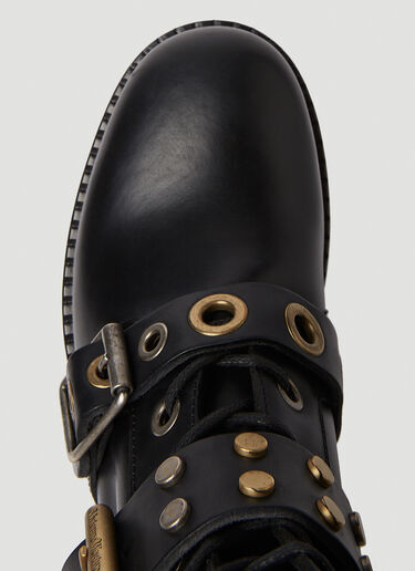 Vivienne Westwood 컴뱃 버클 부츠 블랙 vvw0249055
